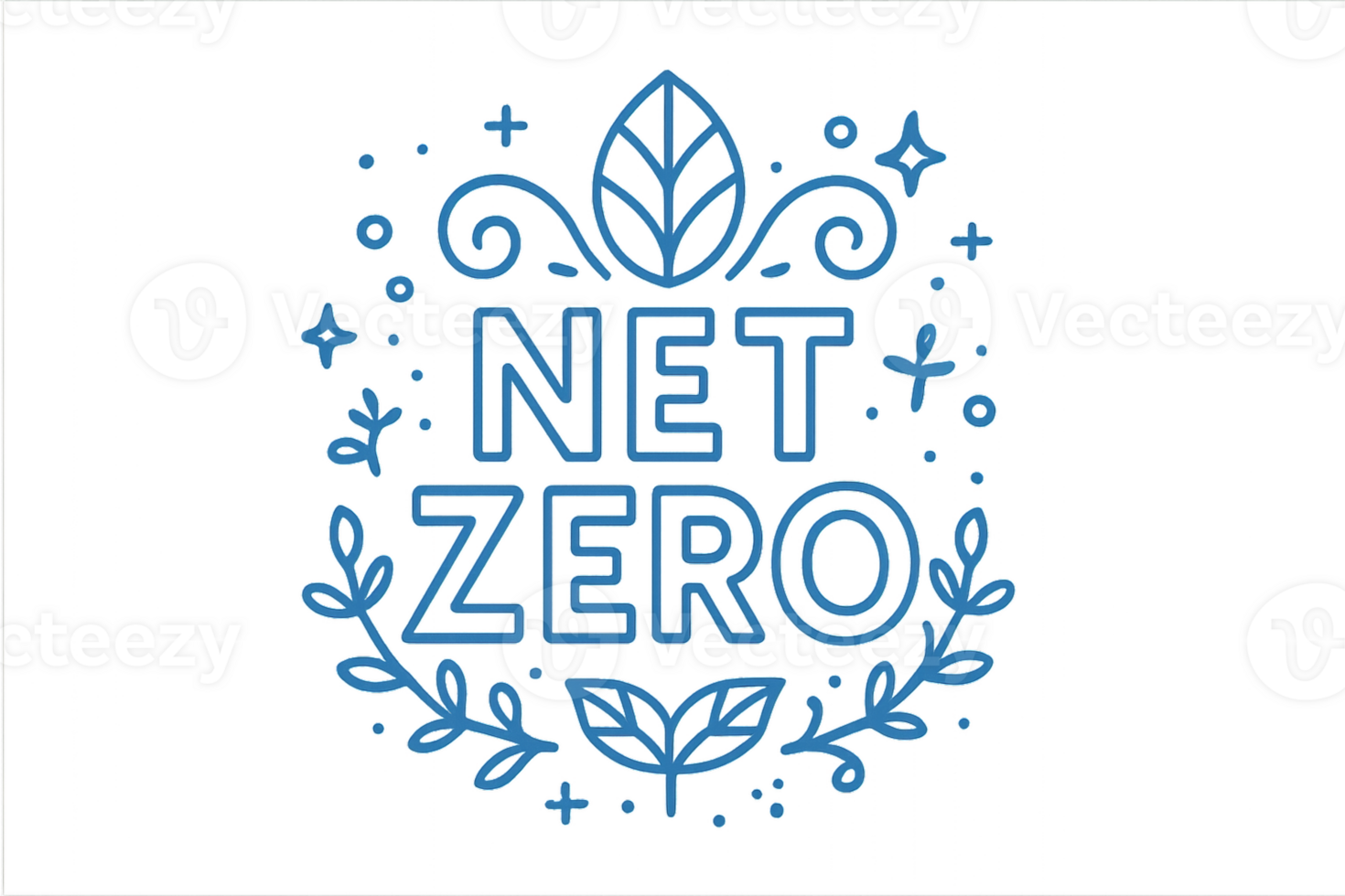 Simple Icon Design for Net Zero Concept with Floral Elements png