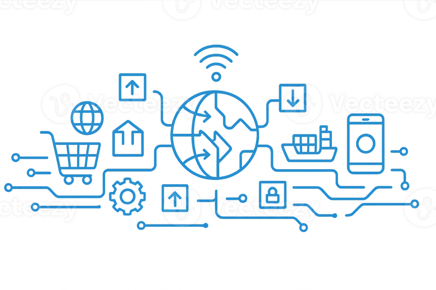 Smart Trade Technology Concept for Digital Commerce Innovation png