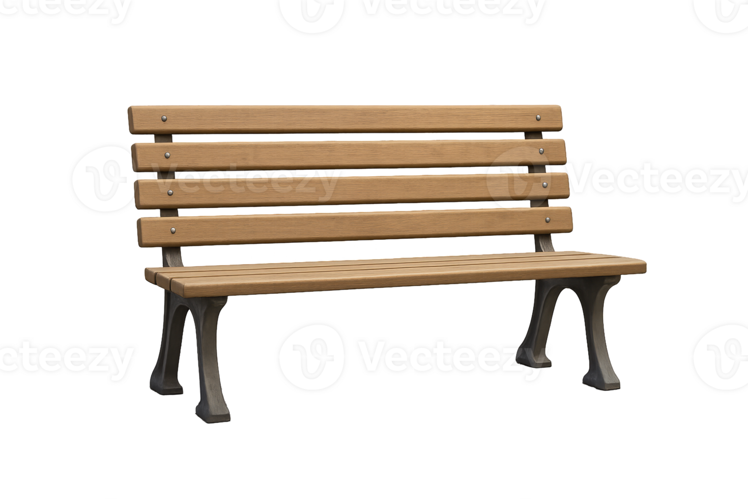 Simple Transparent Bench with Wooden Slats for Outdoor Use png