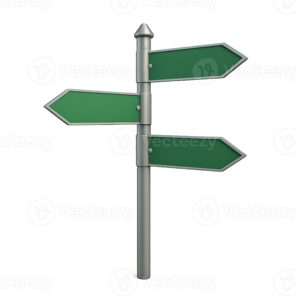 Blank Directional Signpost for Navigation and Wayfinding Design png