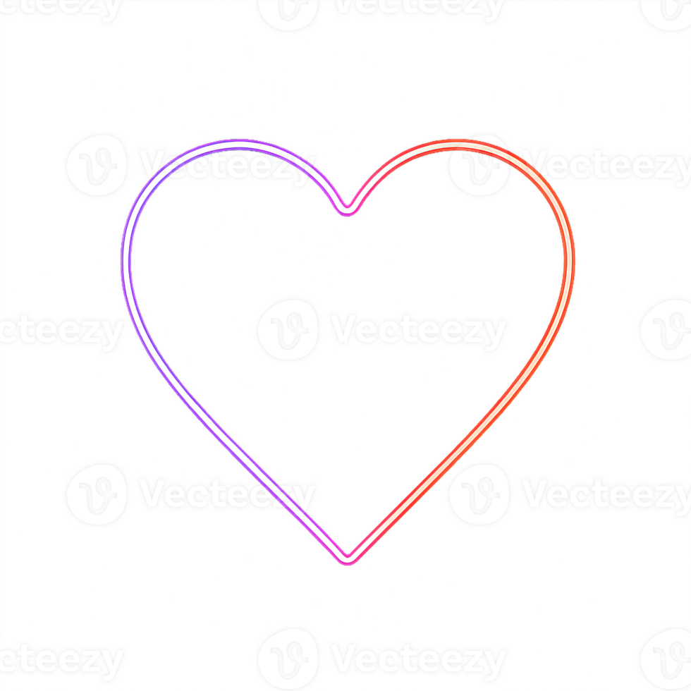 Neon Heart Frame Design for Simple and Modern Aesthetics png