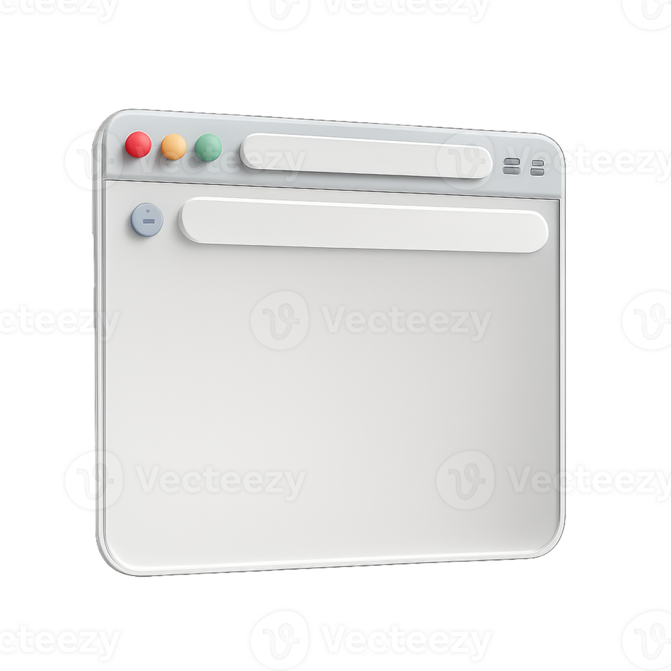 Simple Transparent 3D Browser Window Design for Creative Projects png