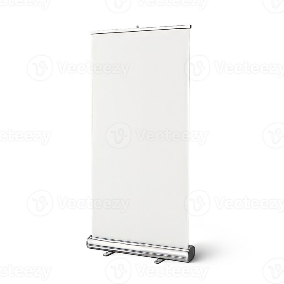 Minimalist 3D Roll-Up Banner for Advertising Simple Presentation png