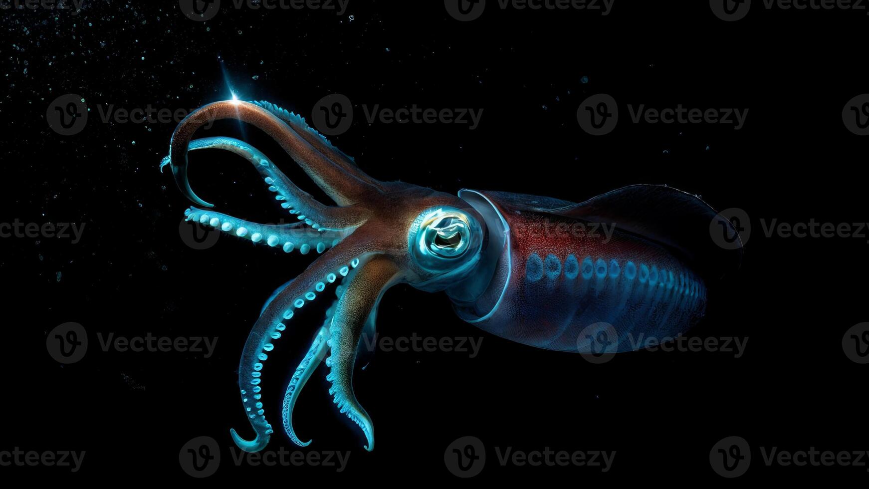 a Giant Squid Encounter Deep Sea Phantom in Midwater photo