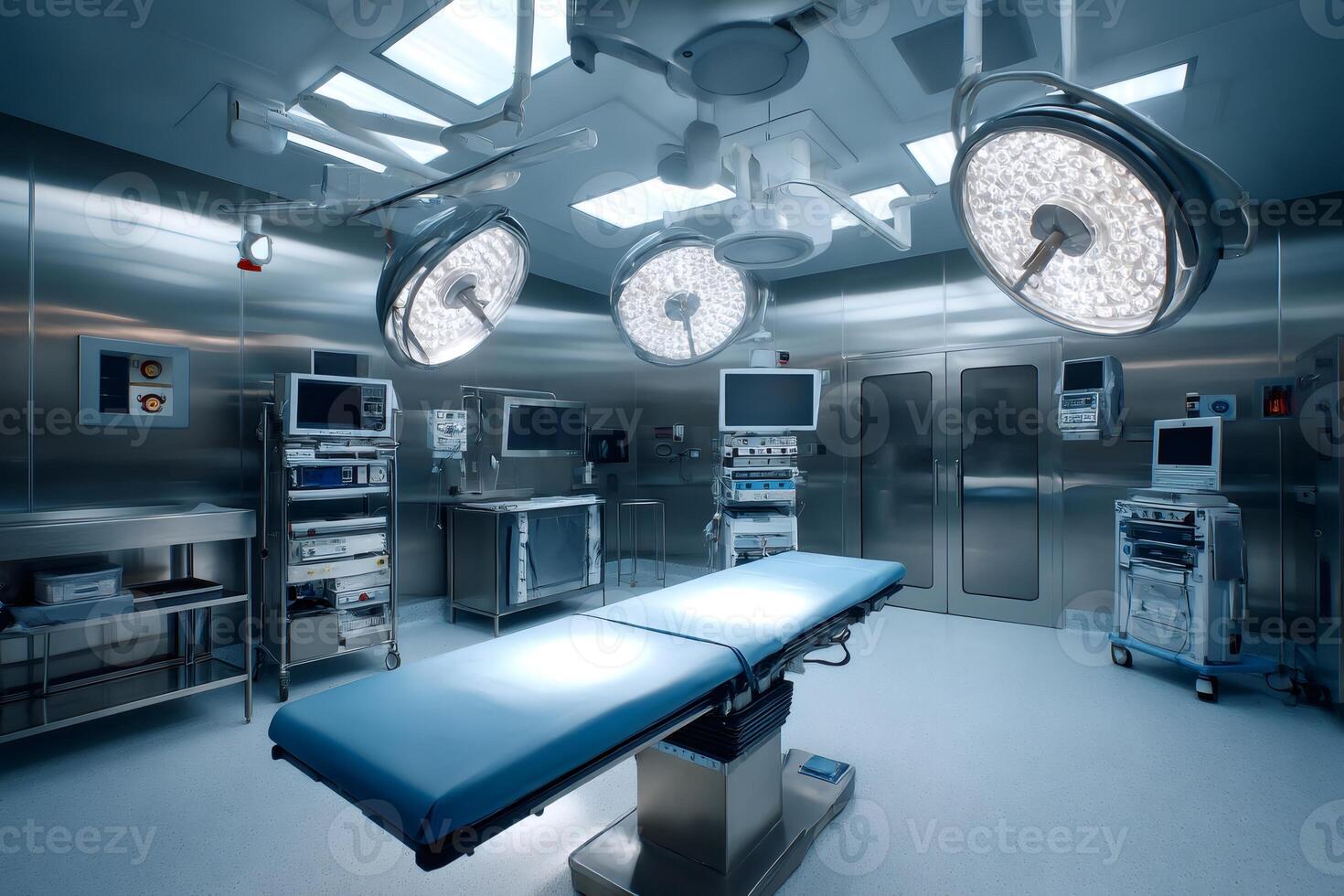 Modern operating room prepared for advanced surgical procedures photo