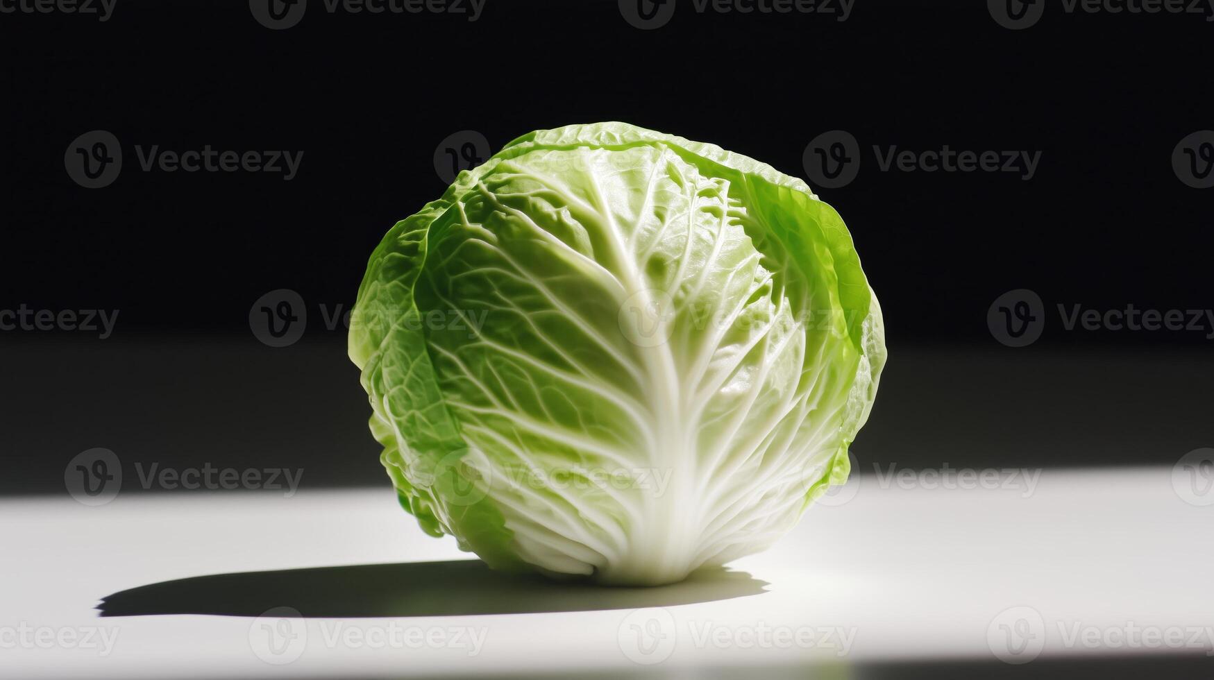 A close up of a lettuce on a table photo
