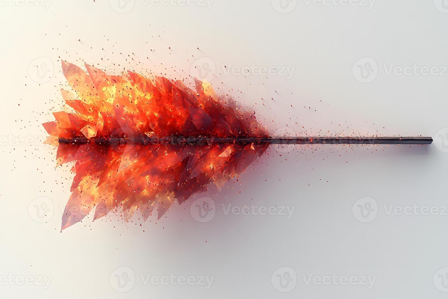 Abstract Fiery Arrow Exploding into Fragments - Dynamic Design Concept for Posters and Prints photo