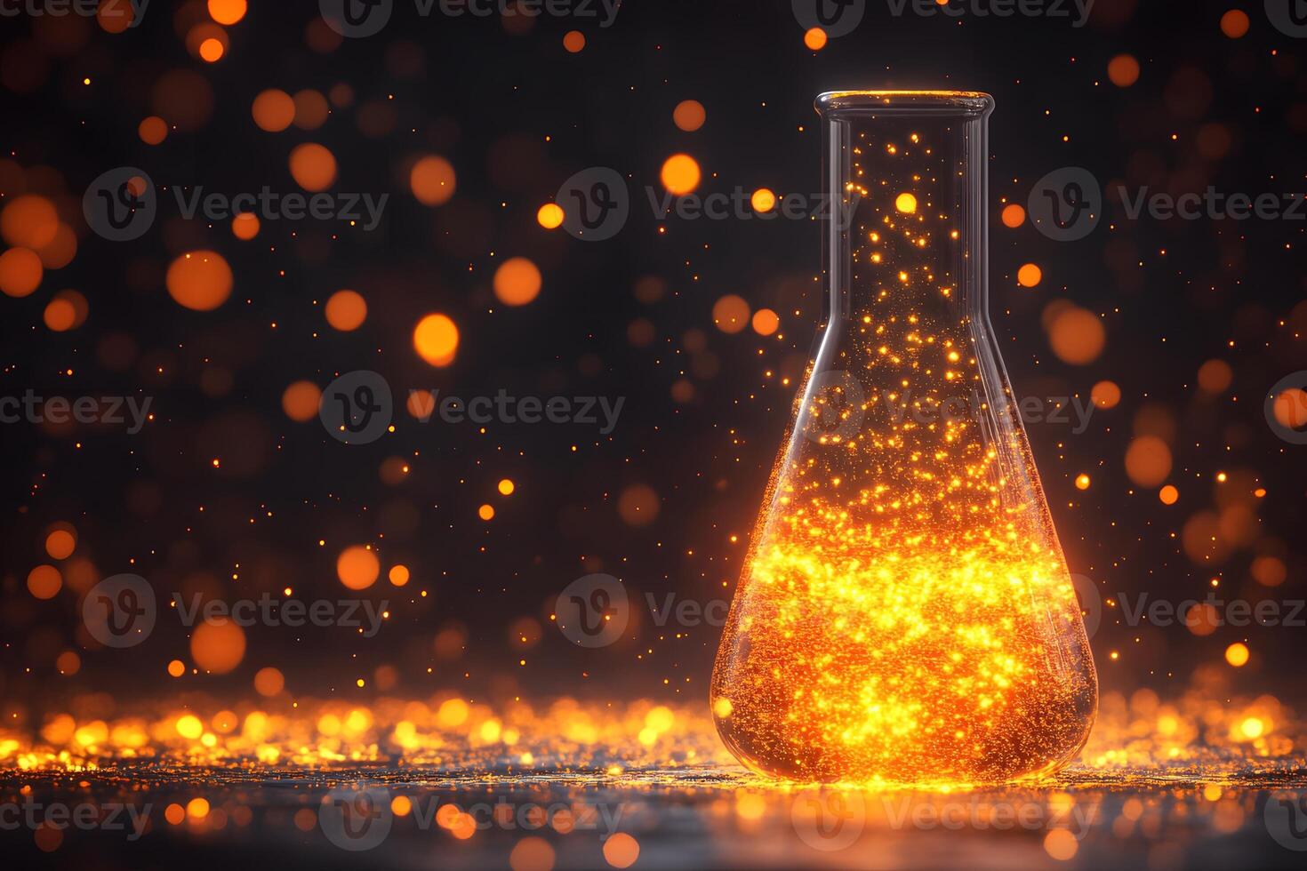 Magical Potion Alchemy with Glowing Particles Perfect for Fantasy and Science Themes photo