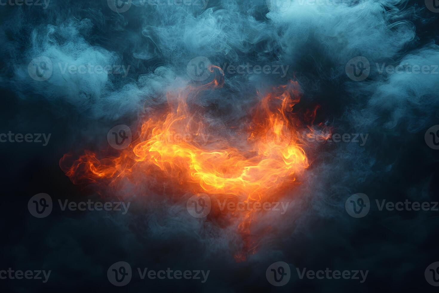 Dramatic Fiery Flame and Smoke Abstract Background for Creative Design photo