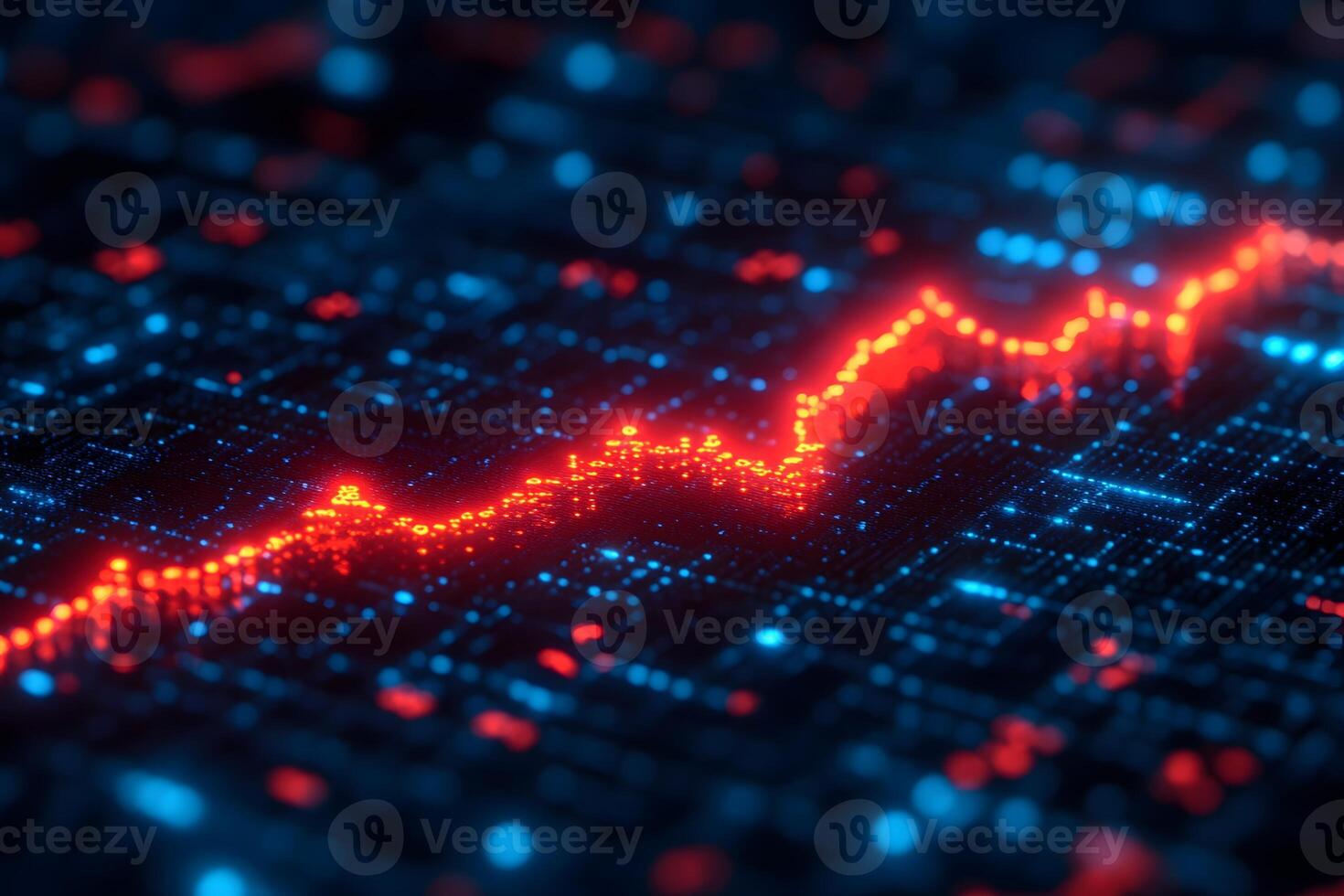 Financial Data Visualization with Rising Graph Trend for Market Analysis photo