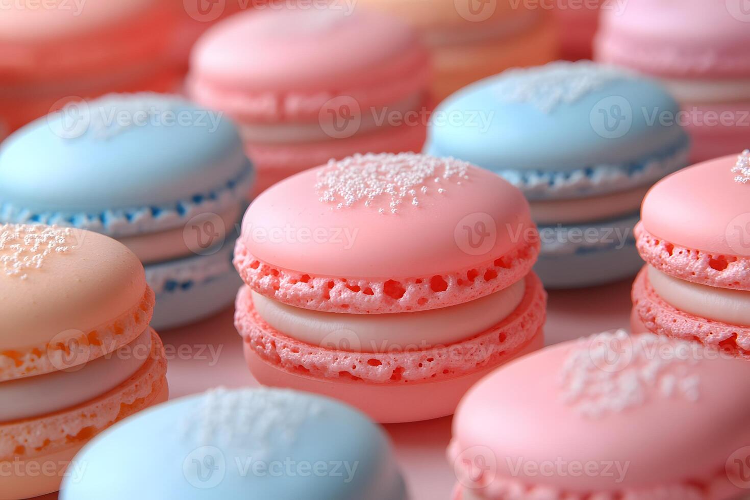 Colorful Pastel Macarons Arrangement for Dessert-Themed Design photo