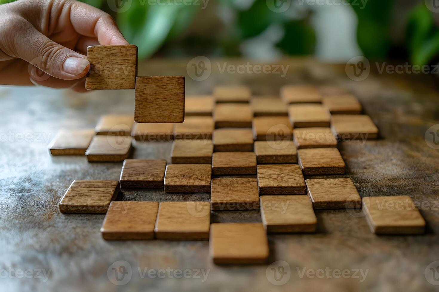 Strategic Gameplay with Wooden Blocks for Mind Development and Cognitive Skills photo