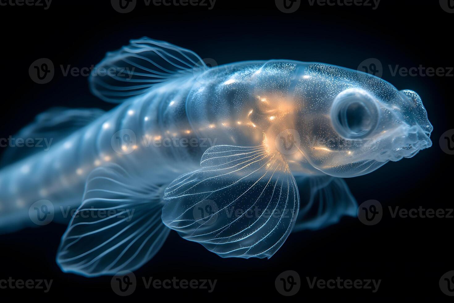 Futuristic Glowing Fish Design for Digital Art and Sci-Fi Concepts photo