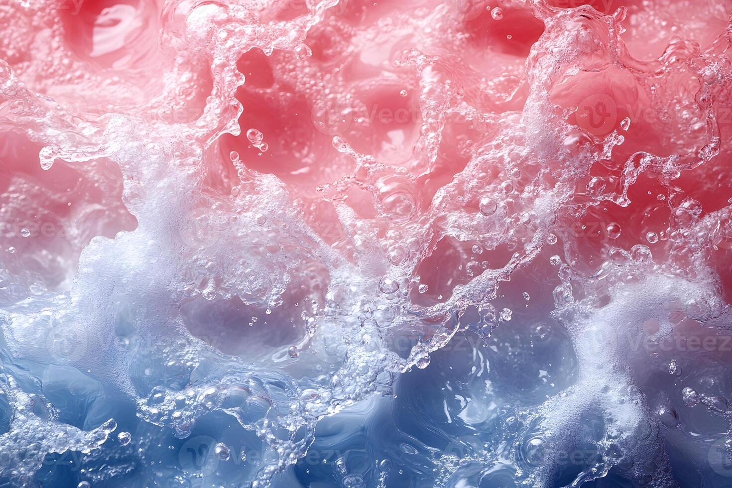 Abstract Fluid Art with Red and Blue Water Splashes - Ideal for Creative Designs photo