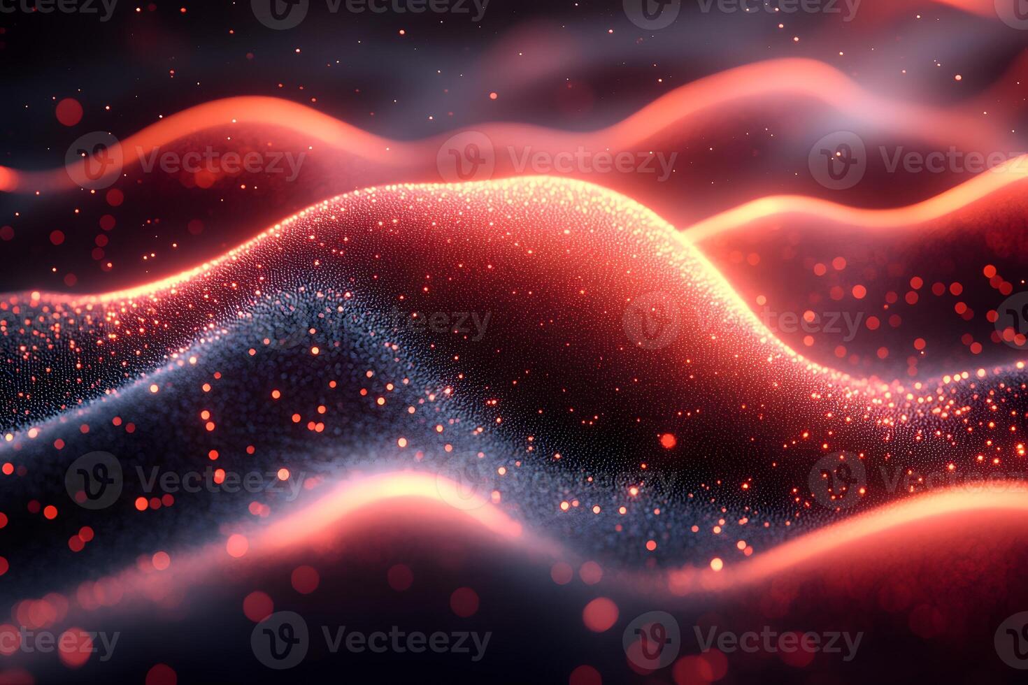 Abstract Red and Black Neon Waves - Futuristic Background Concept for Digital Design photo