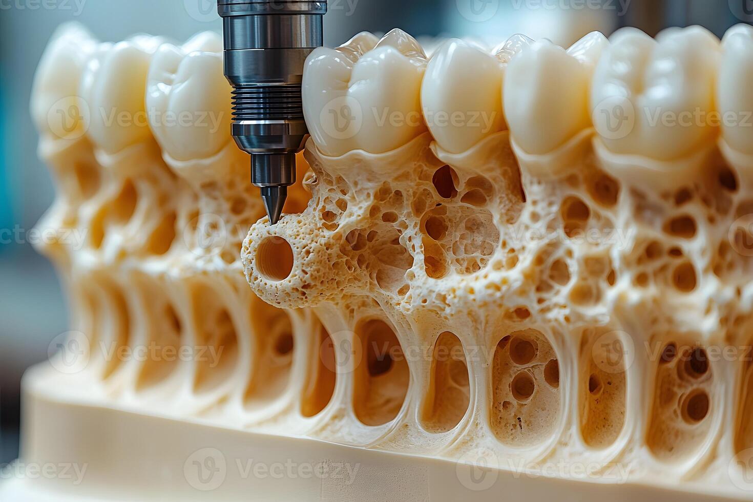 Detailed Dental Implant Process with Advanced Drilling Equipment in Dentistry photo