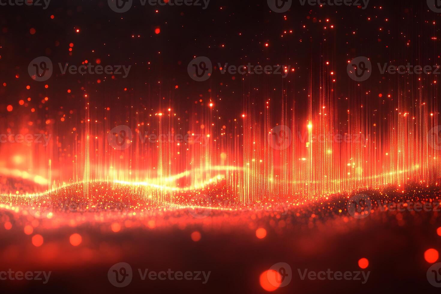 Digital Abstract Red Glowing Waveforms Background for Tech Design photo