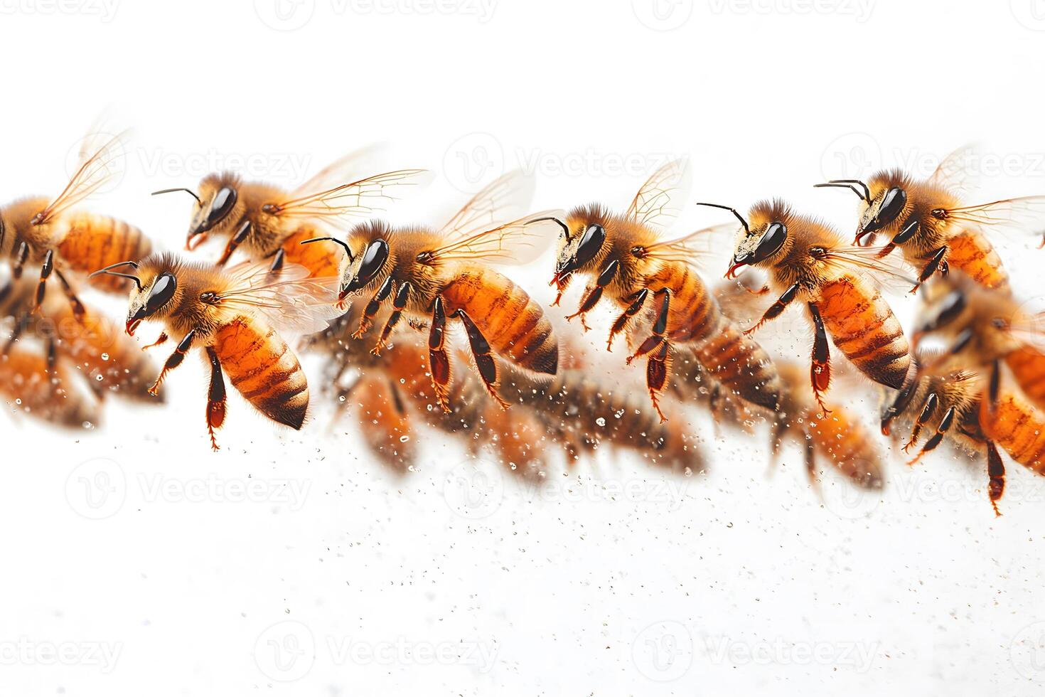 Dynamic Honeybee Swarm in Motion for Nature and Wildlife Concepts photo