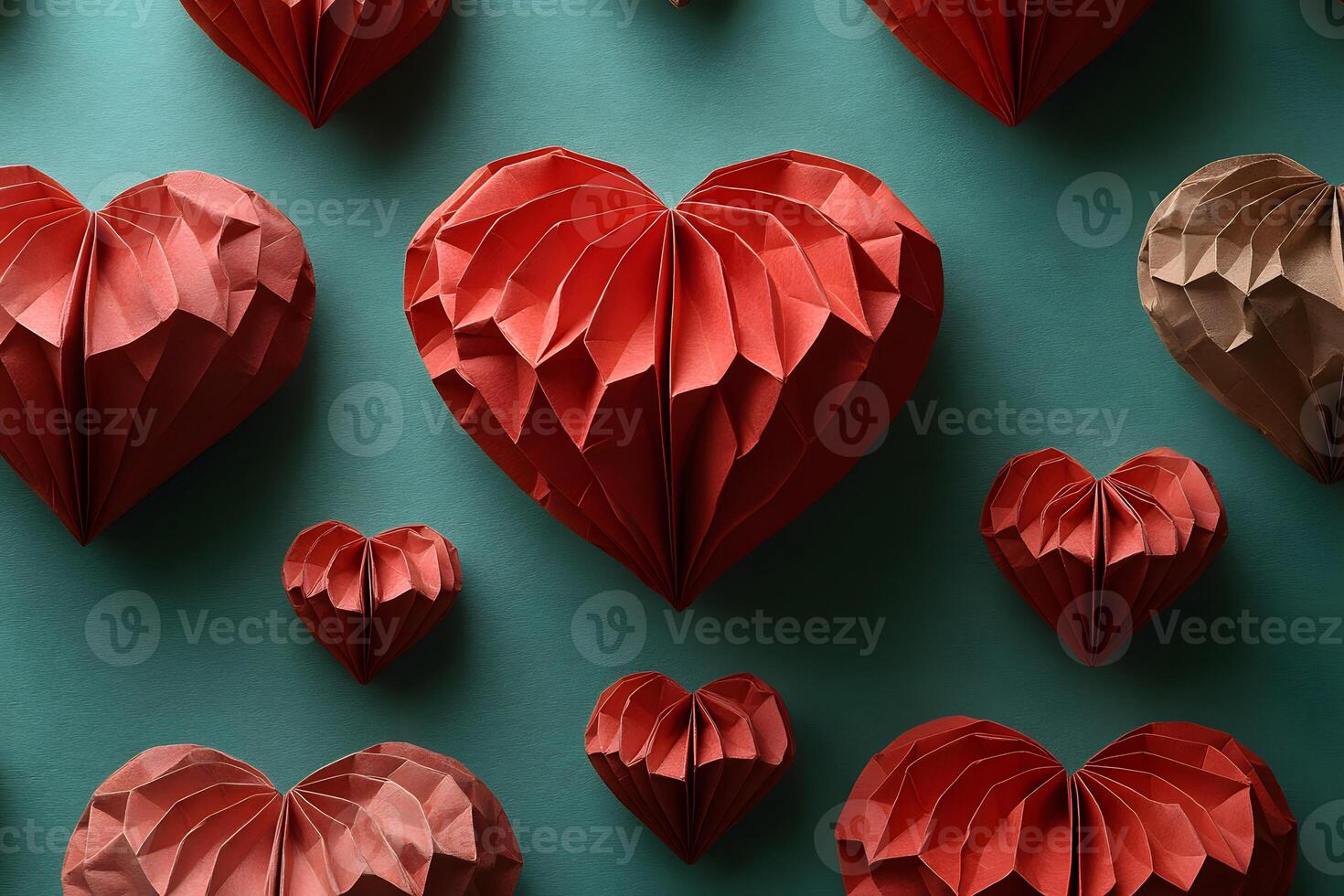 Origami Heart Pattern Design for Valentine's Day and Creative Craft Projects photo
