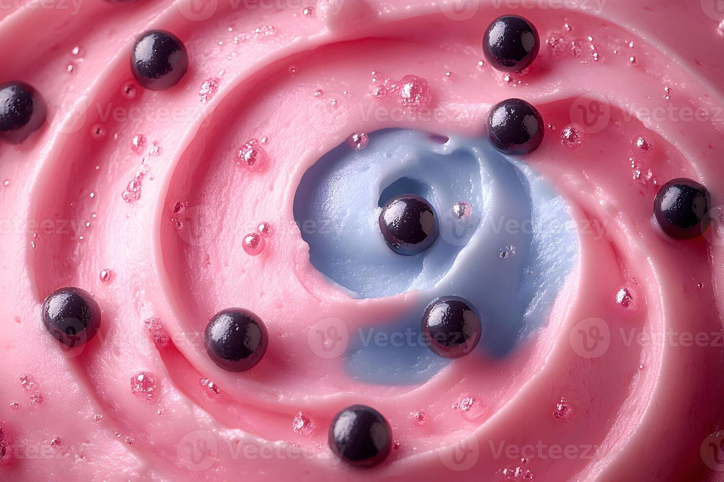 Whimsical Pink and Blue Frosting with Dark Sprinkles for Dessert Art Design photo