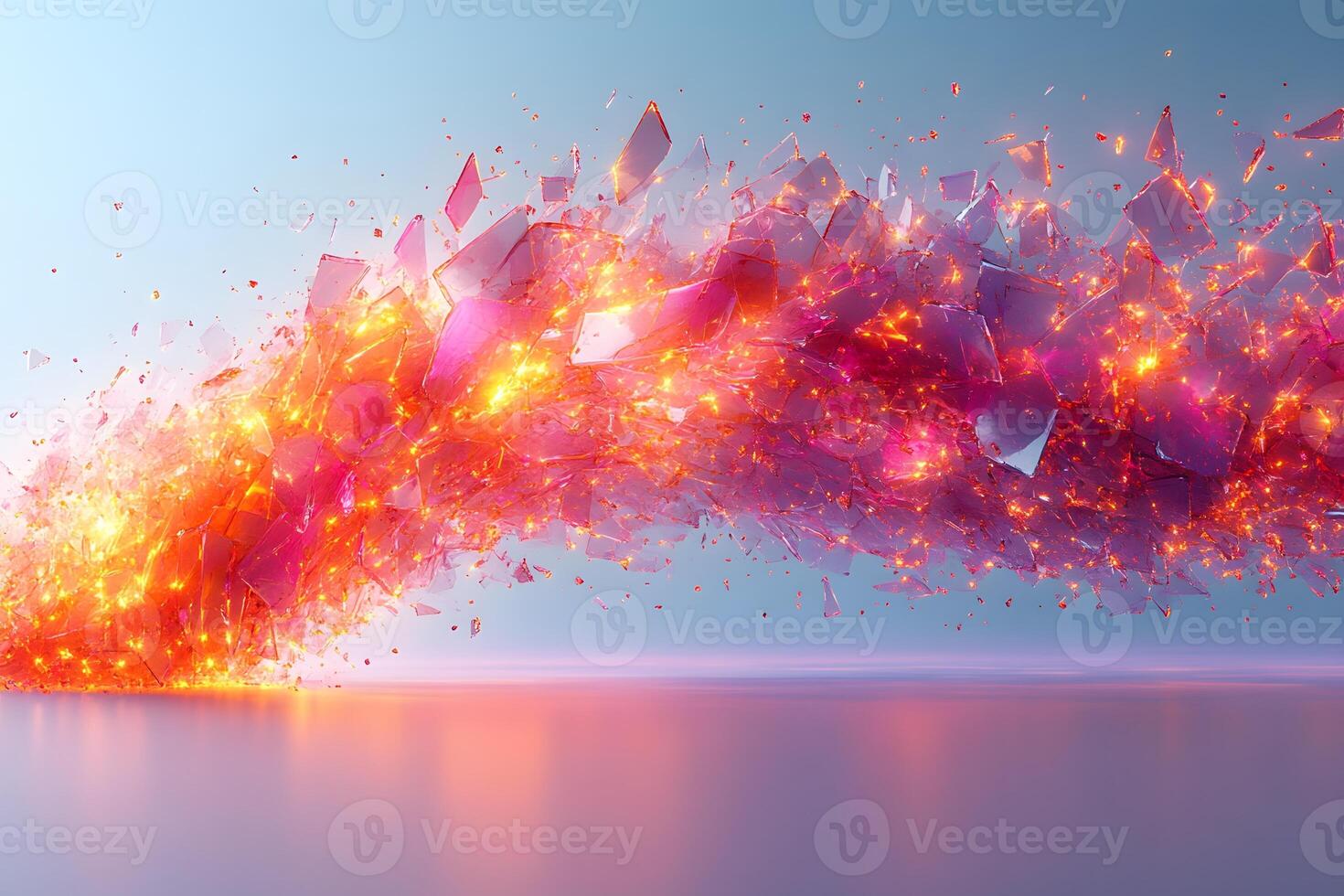 Dynamic Abstract Wave of Glowing Fragments Perfect for Modern Art Prints and Digital Design photo