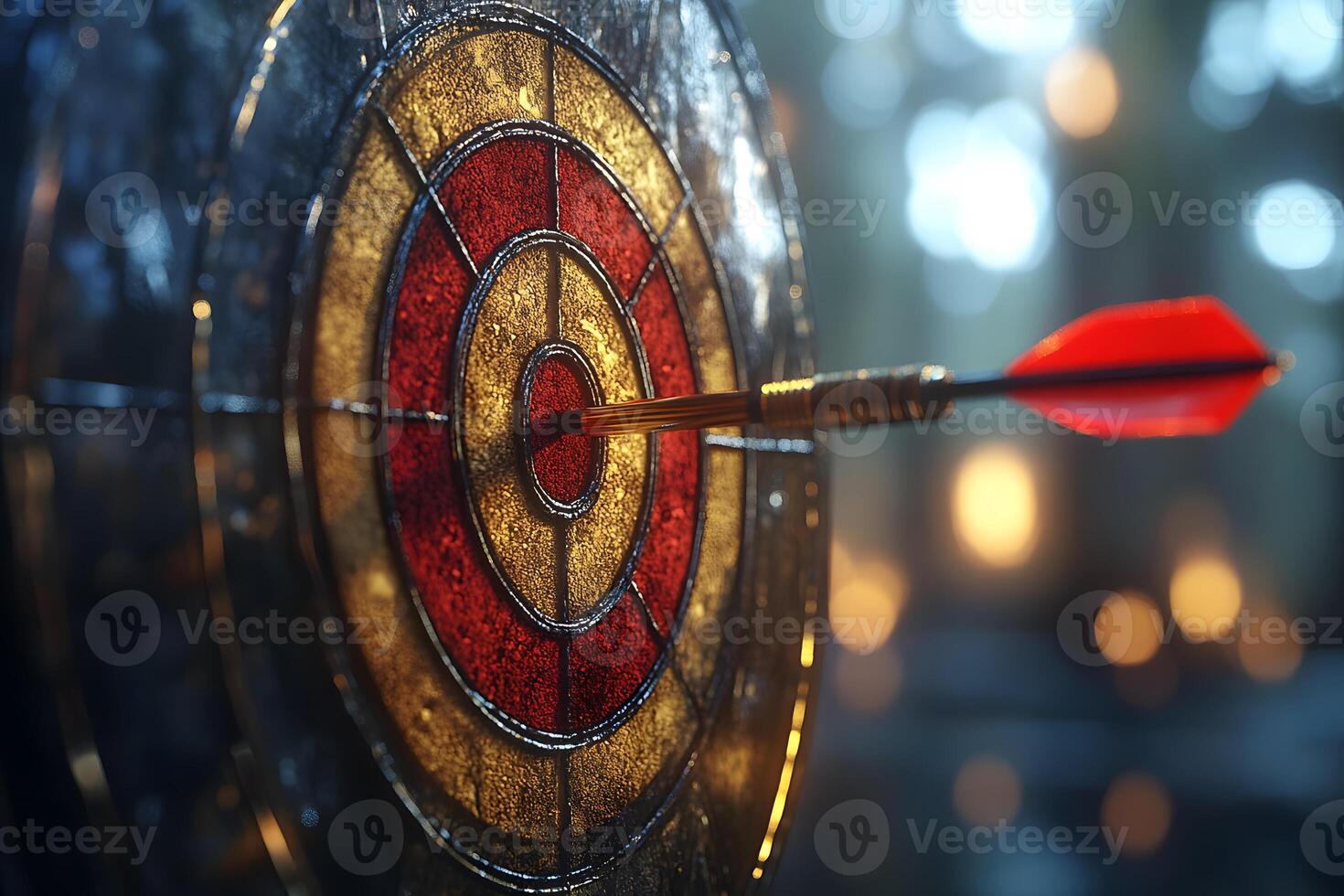 Accuracy Concept Dart Hitting Bullseye for Precision and Success Targeted Strategy Art photo