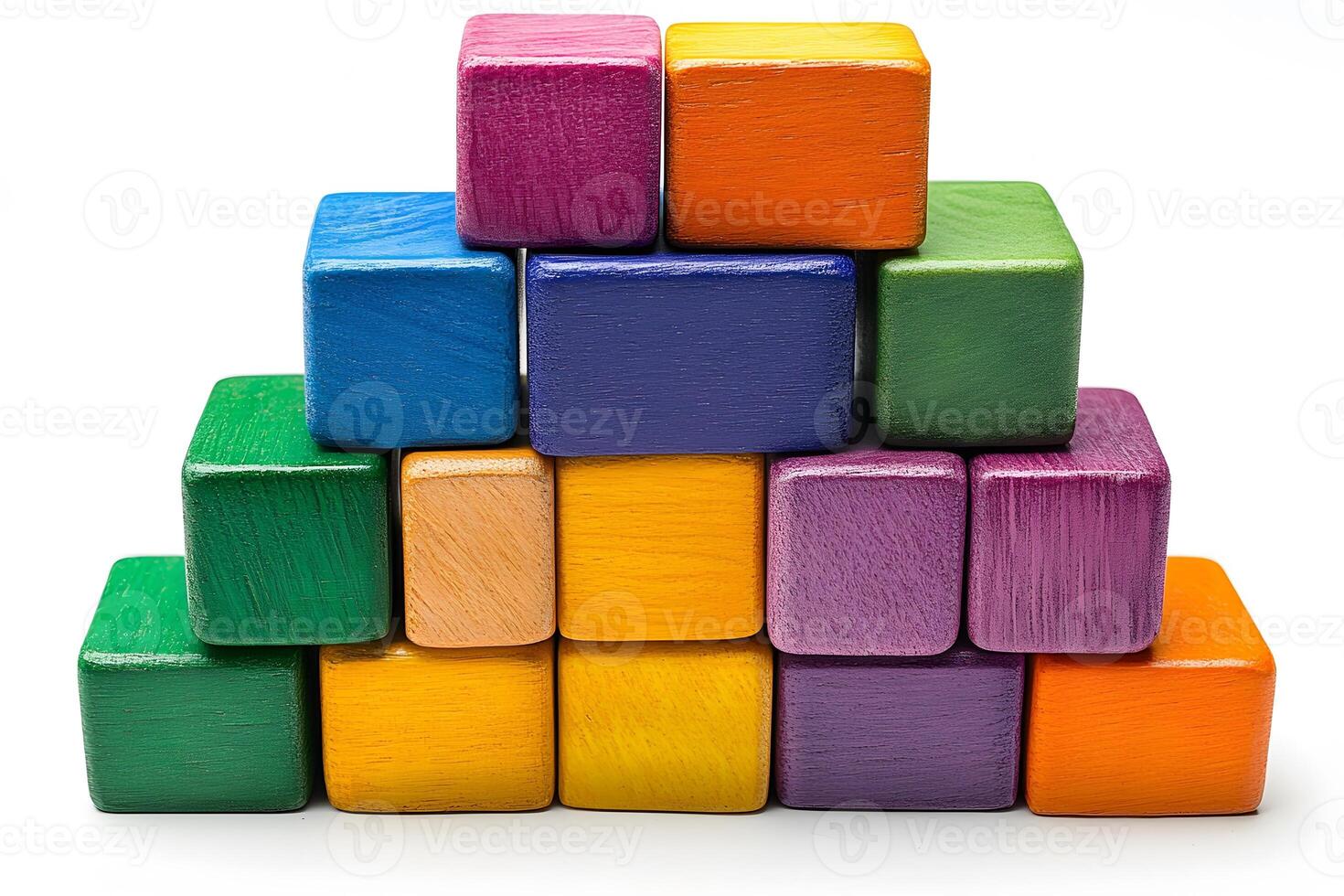 Colorful Wooden Blocks for Child Development, Creativity, and Education photo