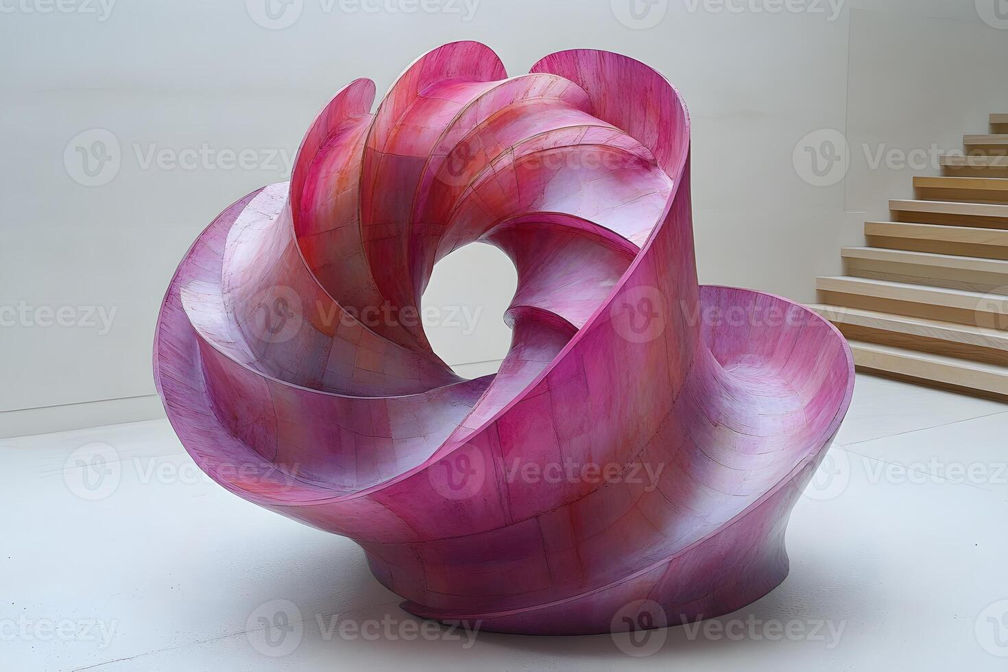 Abstract Pink Sculpture in Modern Gallery Setting for Contemporary Art and Design photo