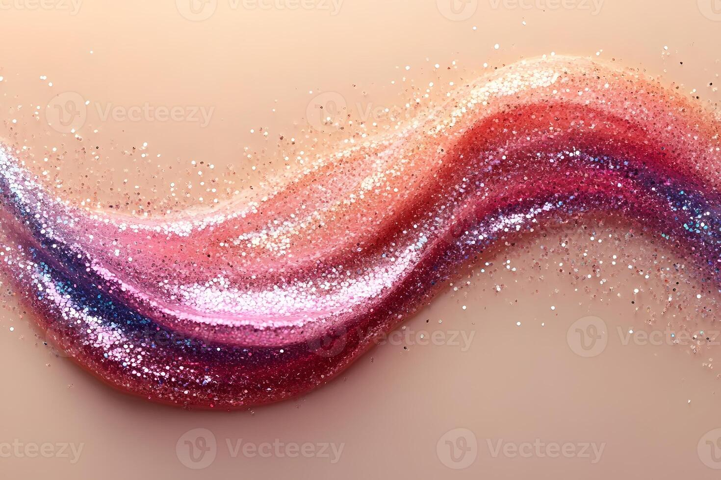 Vibrant Glitter Wave on Beige Background for Creative Abstract Design photo