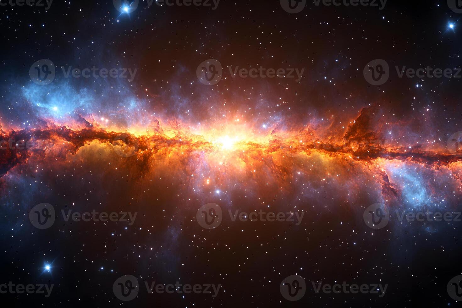 Spectacular Cosmic Panorama of a Vibrant Galactic Core in Deep Space photo
