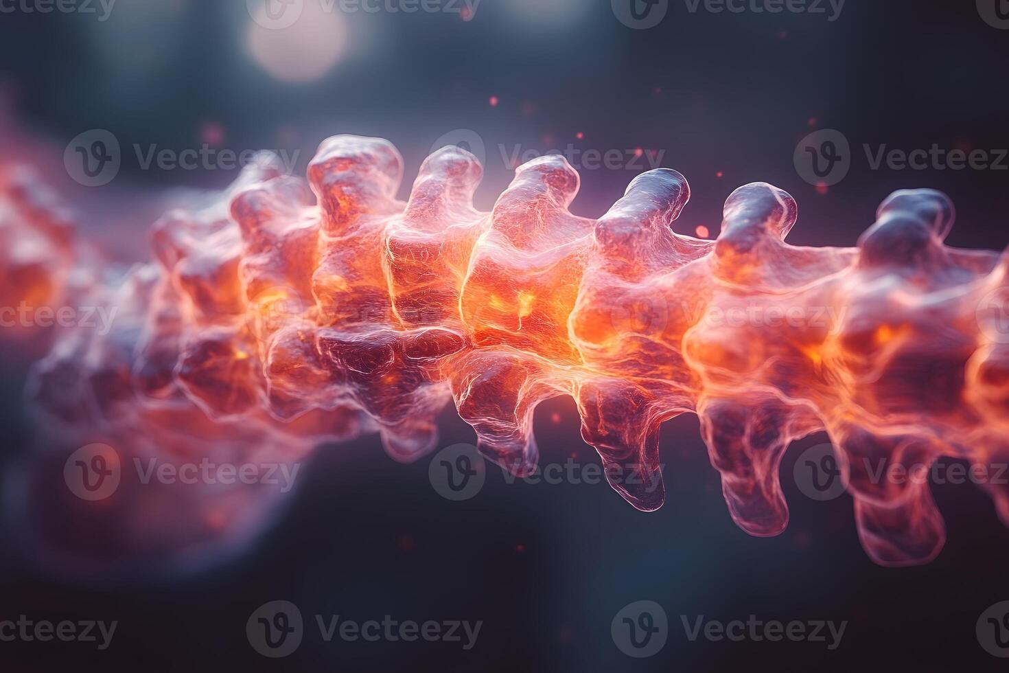 Glowing Human Spine Futuristic Medical Technology Visualization photo