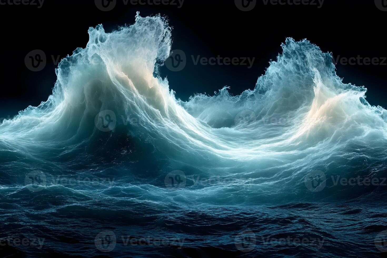 Majestic Ocean Waves Under Dramatic Light - Perfect for Nautical Prints and Designs photo