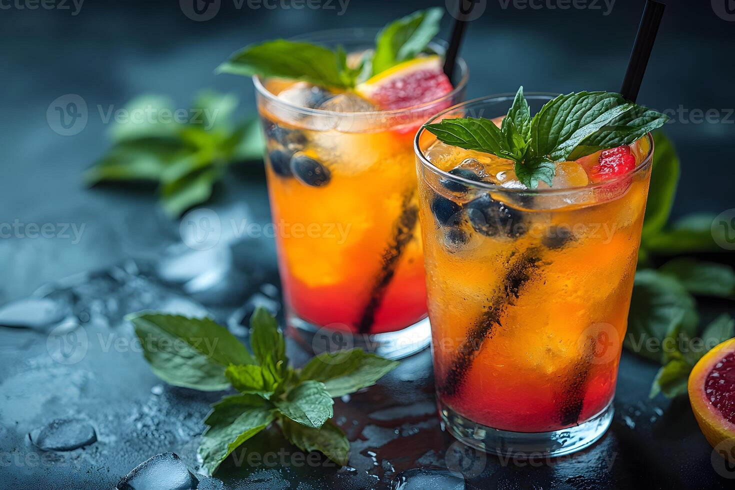 Refreshing Citrus and Berry Summer Cocktail with Mint Garnish - Perfect for Celebrations and Parties photo