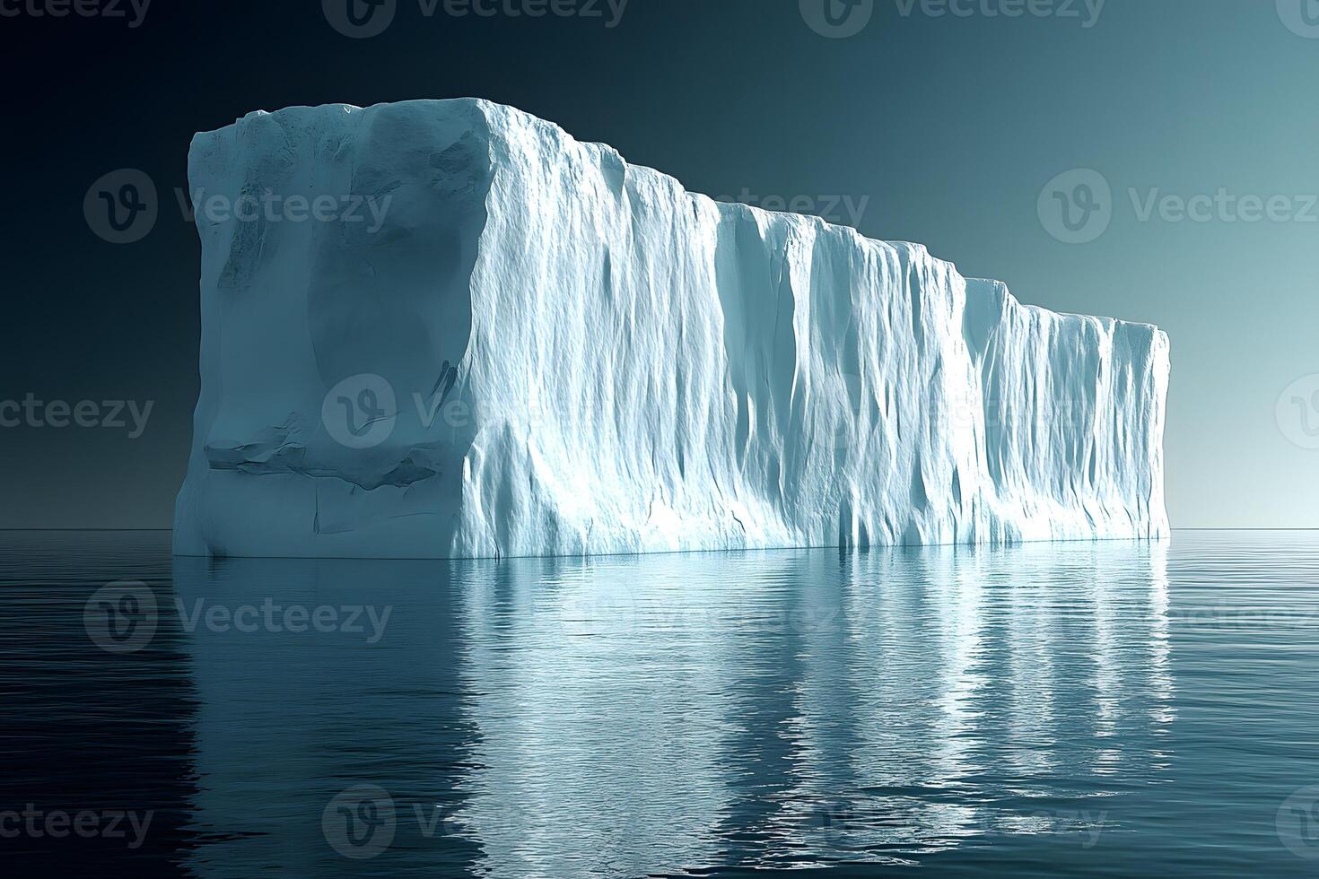 Majestic Iceberg at Sea Reflecting Serenity and Isolation in Pristine Waters photo