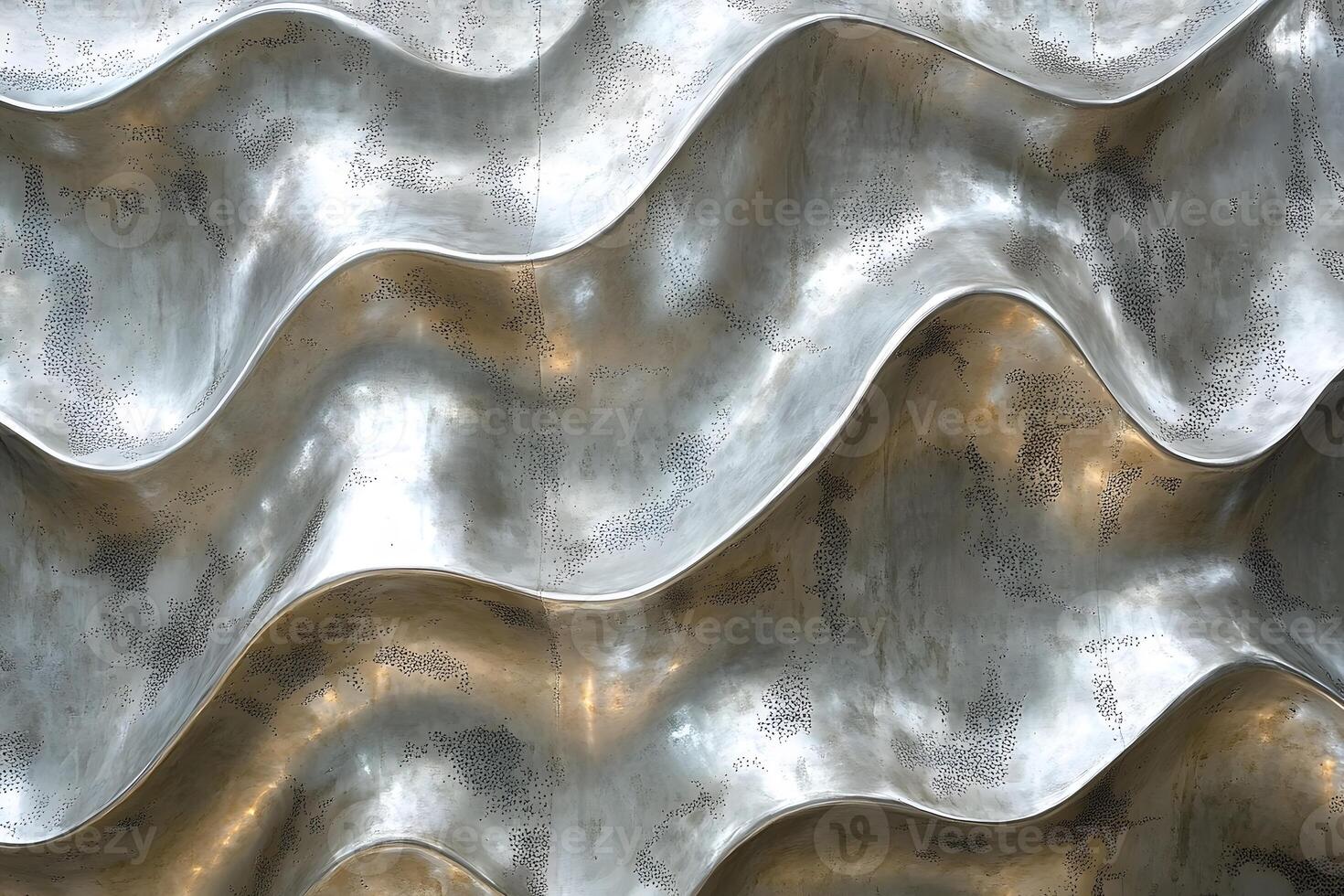 Metallic Wave Patterns Reflecting Light - Abstract Texture Design for Decor photo