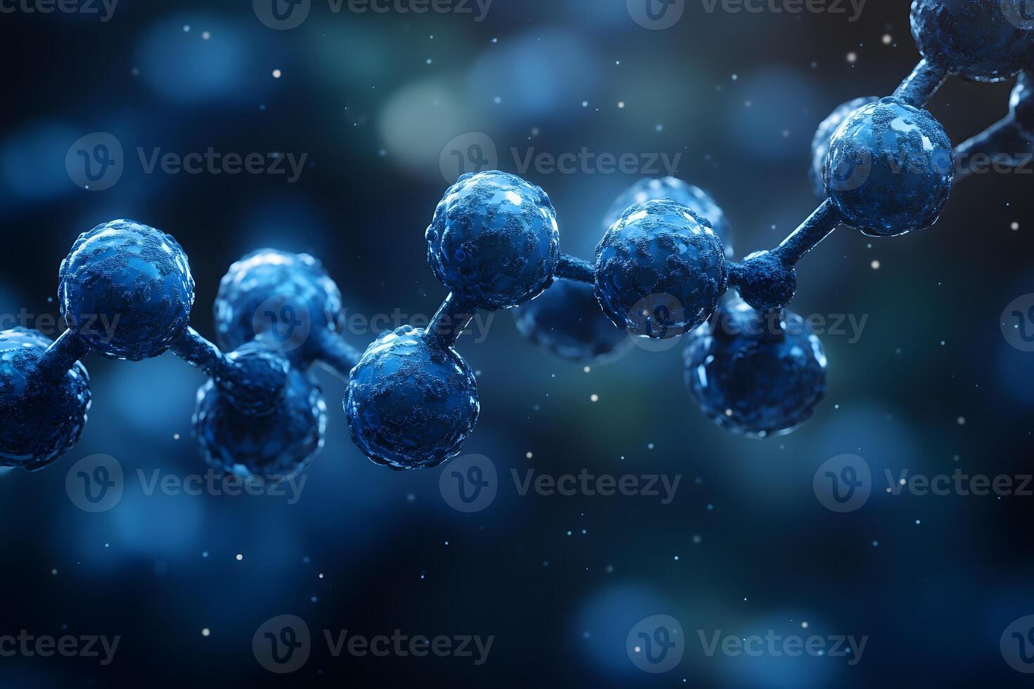 Close-Up of Blue Molecular Structure in Scientific Research and Innovation Concept photo