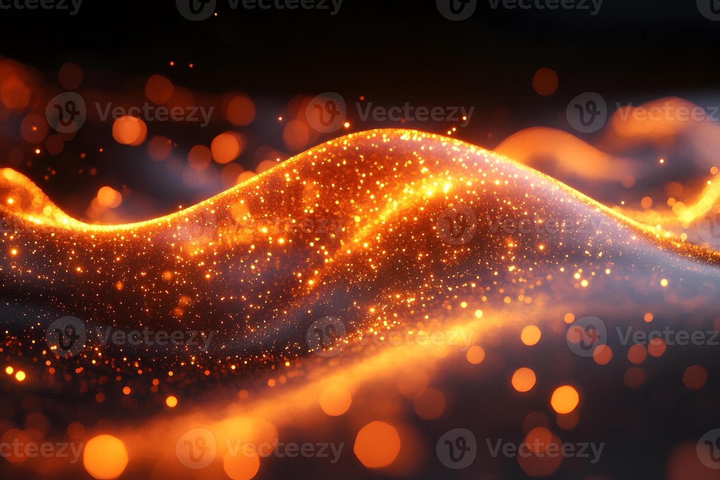 Glowing Abstract Particle Wave - Futuristic and Mystical Digital Visualization for Design photo