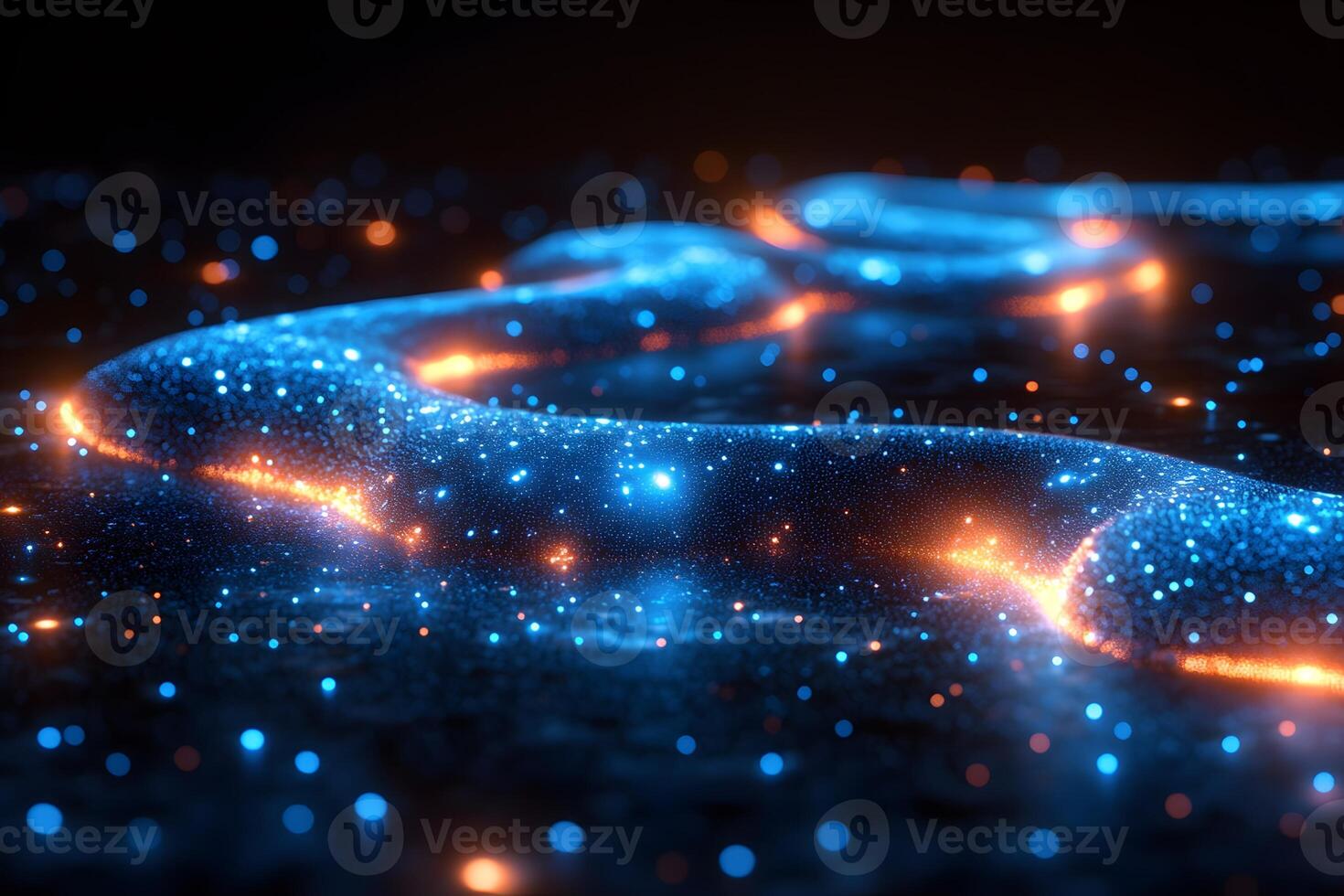 Futuristic Neon Light Trail - Abstract Digital Background for Innovation and Technology Design photo