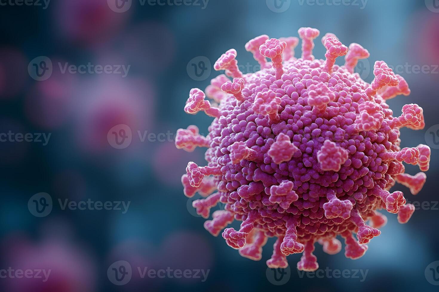 3D Render of Coronavirus with Detailed Virus Structure for Scientific Use photo