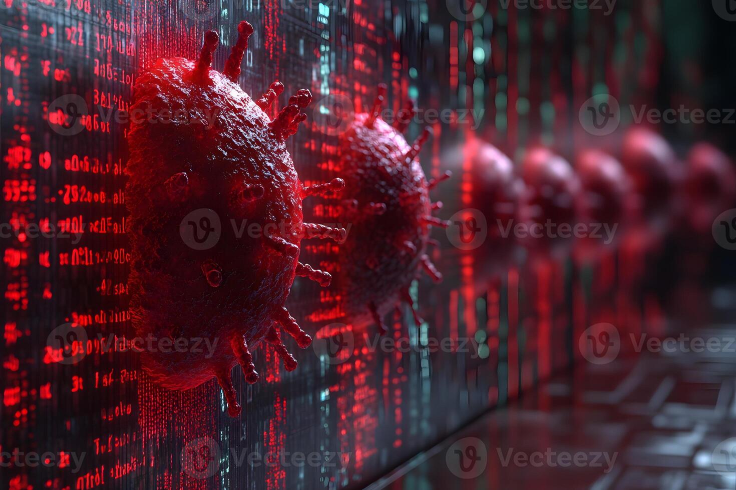 Digital Virus Concept Cybersecurity and Data Security in Modern Technology photo