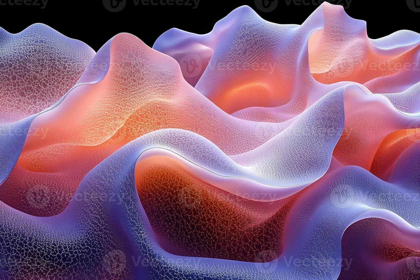 Abstract Wavy Gradient Landscape - Vibrant Organic Patterns and Textured Surface Design photo