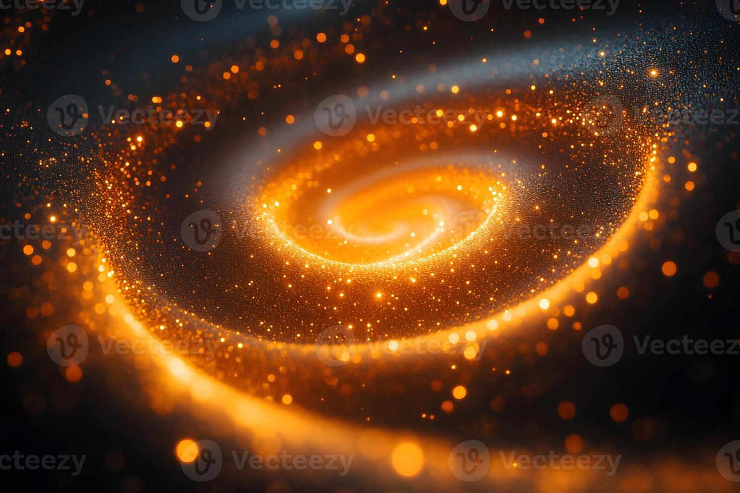 Golden Swirling Galaxy Cosmic Abstract Art for Modern Design and Decor photo