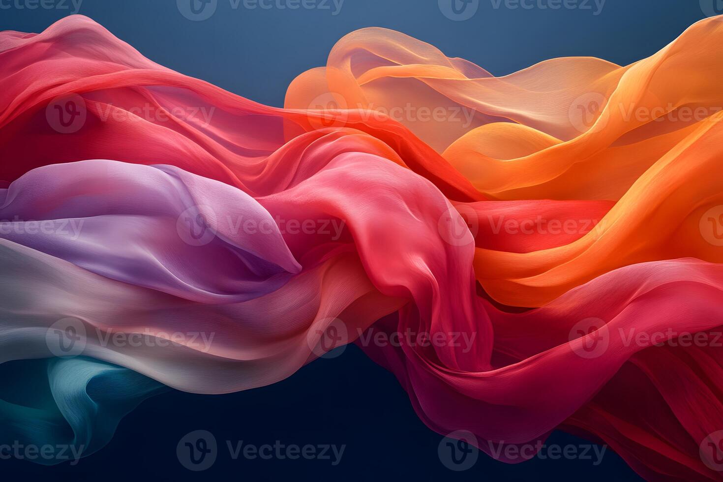 Colorful Abstract Flowing Fabric Waves in Vibrant Spectrum for Artistic Background Design photo