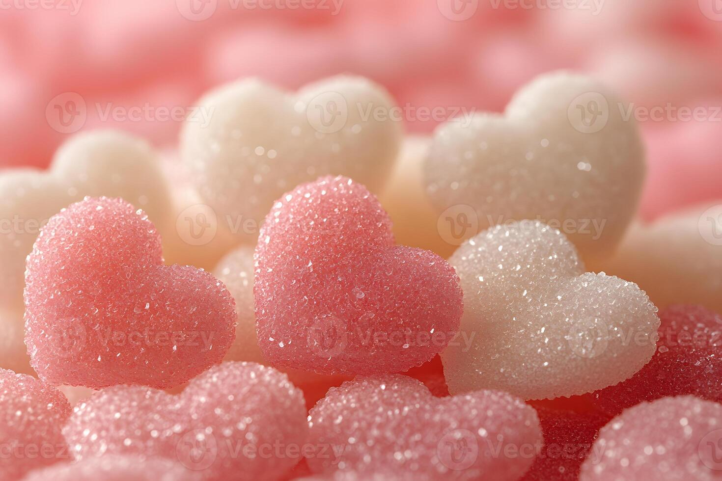 Romantic Heart-Shaped Sugar Candy for Valentine's Day Decor and Sweet Treats photo