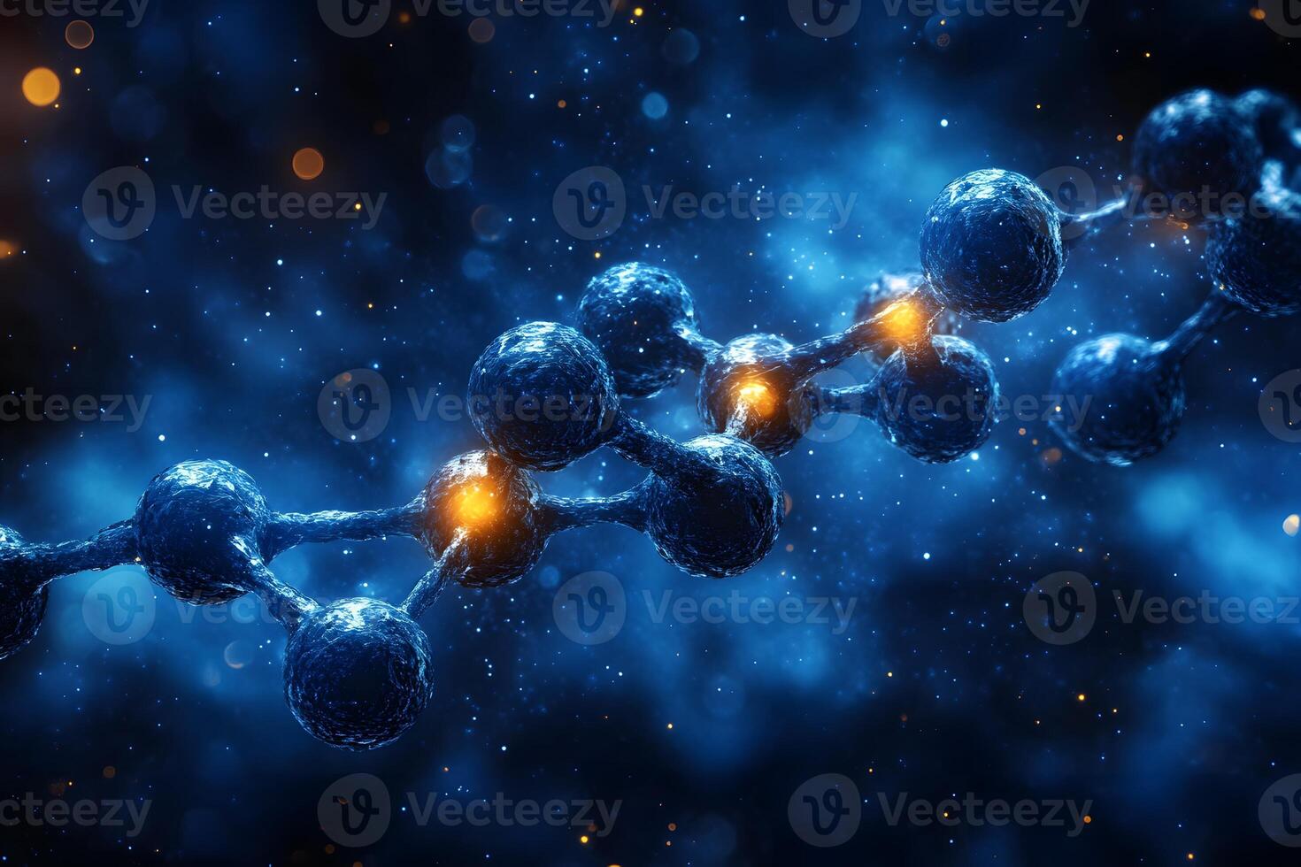 Abstract Molecular Structure in Cosmic Blue Light for Science and Technology Designs photo