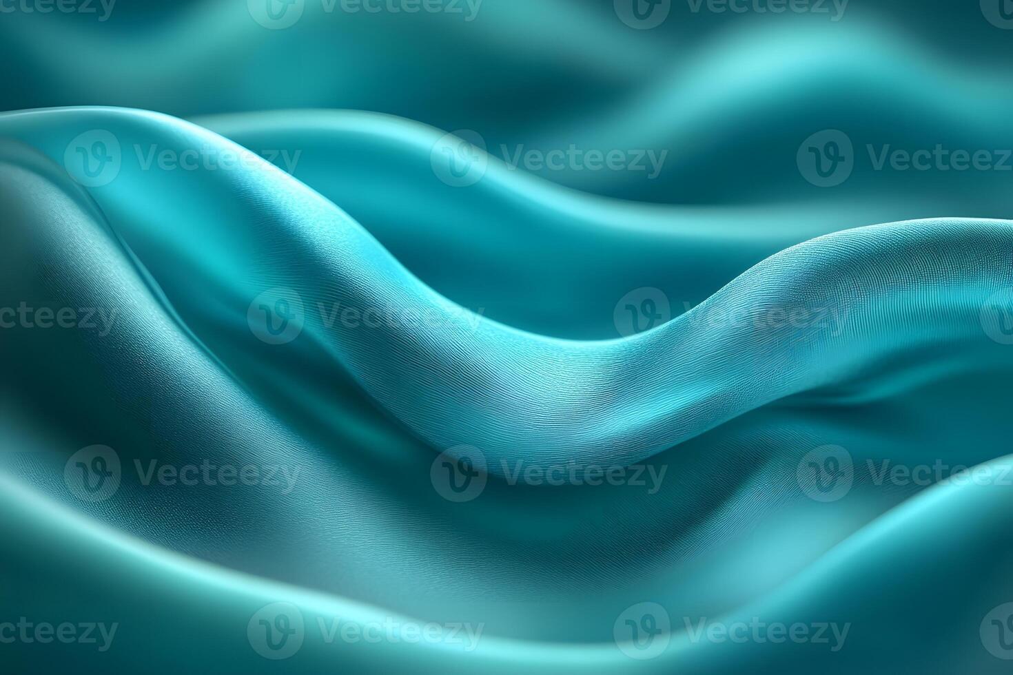 Abstract Turquoise Silk Fabric Waves - Texture Design for Background and Decoration photo