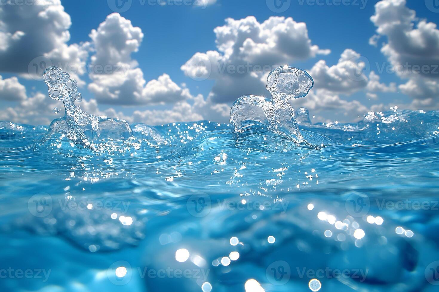 Dynamic Ocean Waves and Cloudy Sky - Nature, Tranquility, Outdoors - Perfect for Art Prints and Posters photo