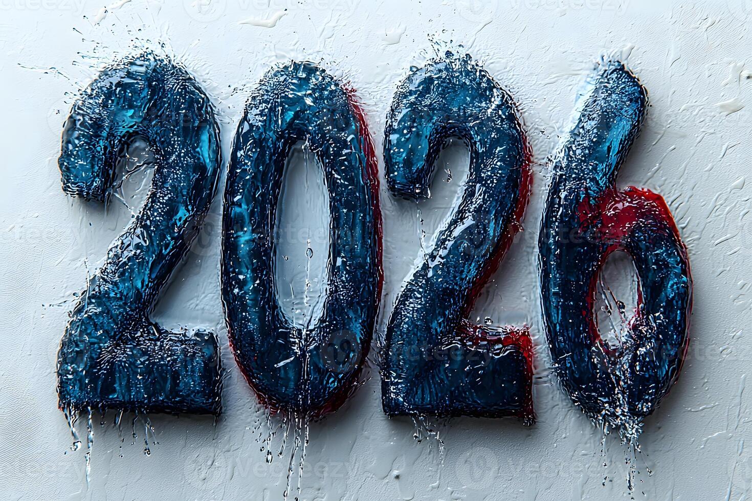 Wet Paint Effect 2026 Modern Art Design for Calendar and Print Projects photo