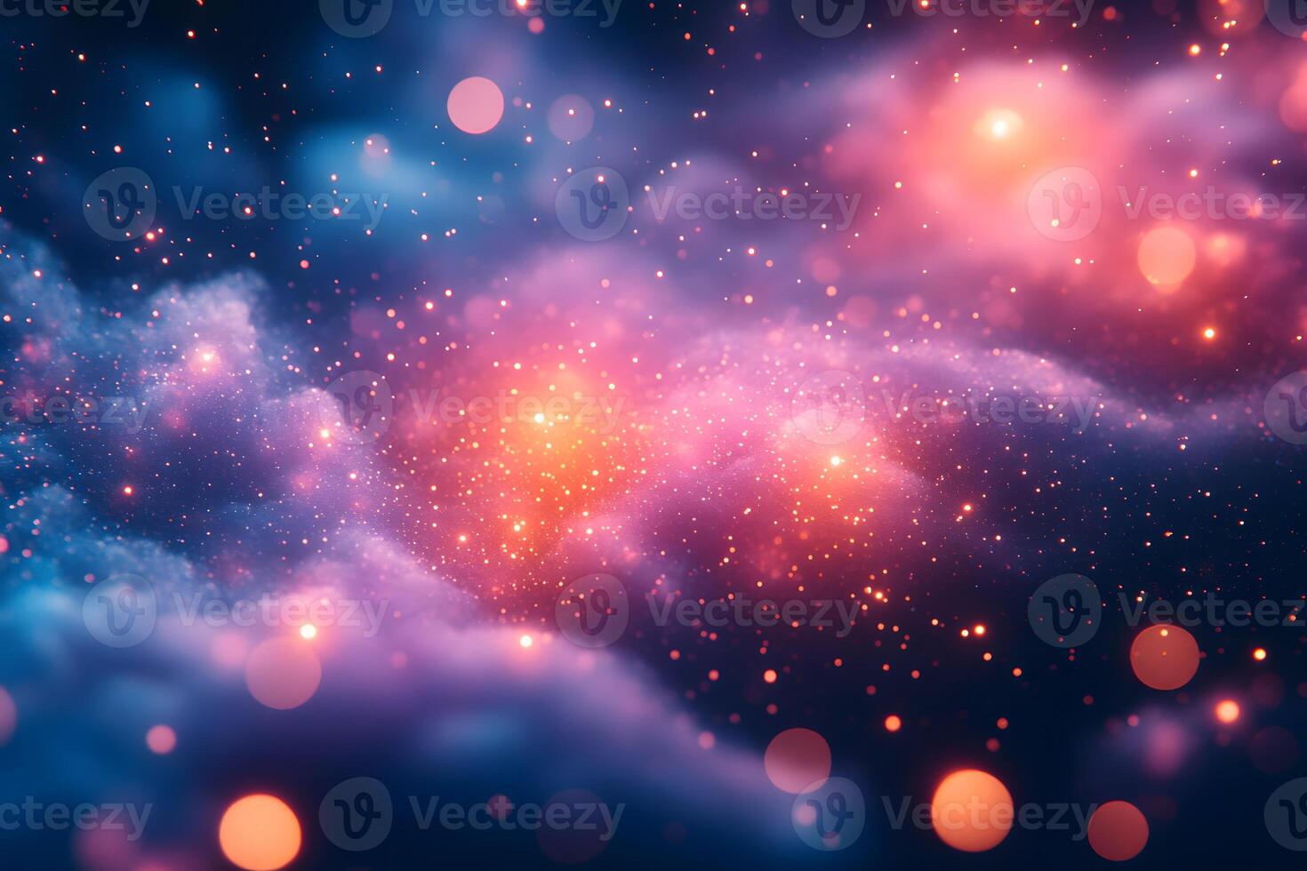 Cosmic Dreamscape Vibrant Nebula Light and Stellar Particles for Poster Design or Digital Art photo