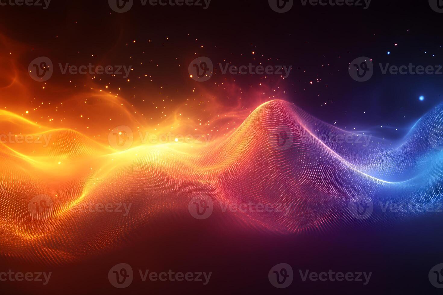Vibrant Abstract Waves with Dynamic Light Sparks for Creative Design and Inspiration photo
